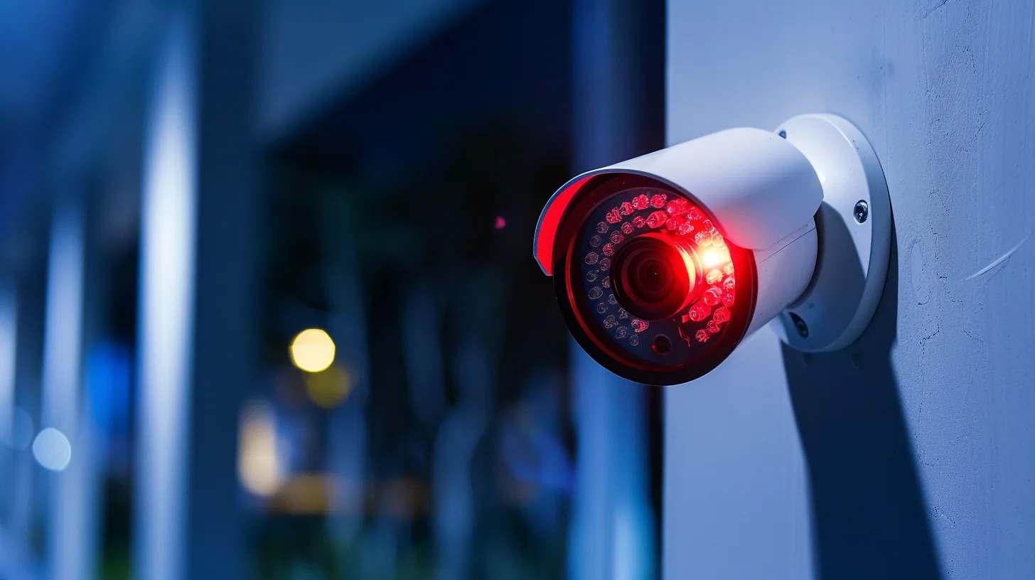 Caméra de surveillance installée en façade