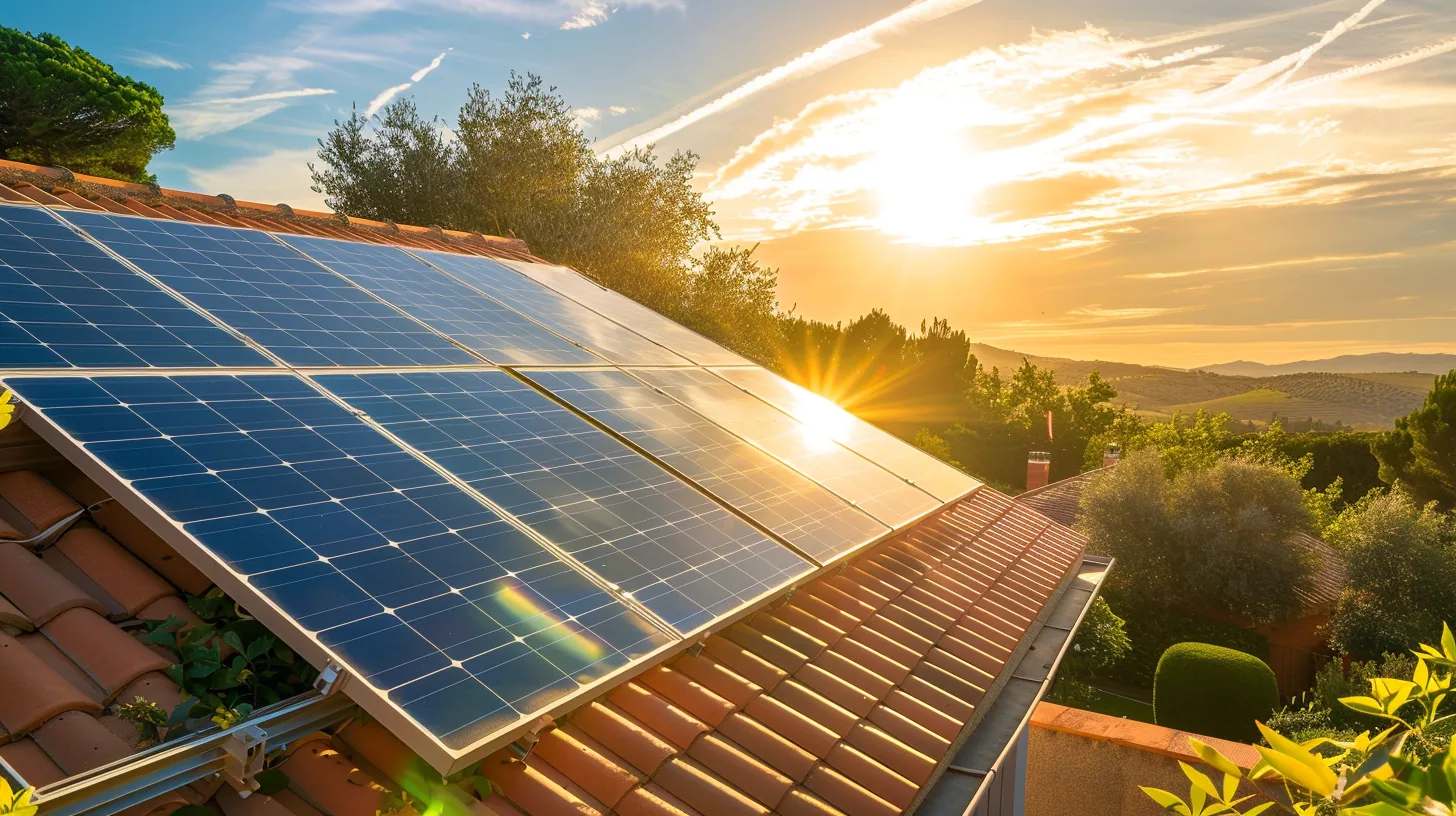 Panneaux photovoltaïques posés sur une toiture