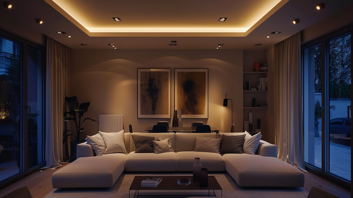 Éclairage LED maison ambiance chaleureuse spots encastrés rubans lumineux design confort GCAME Drôme